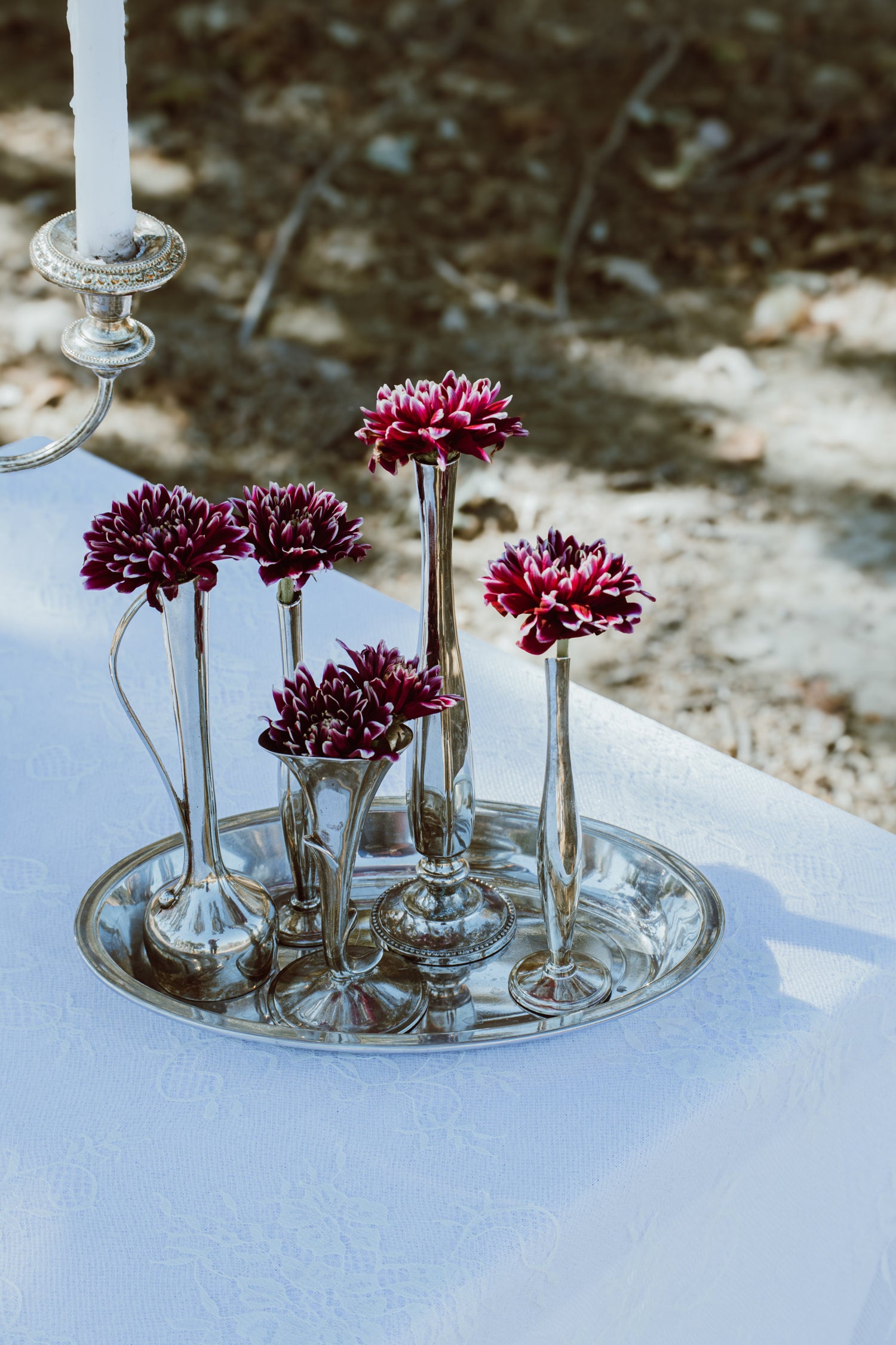 Vintage Silver Bud Vases